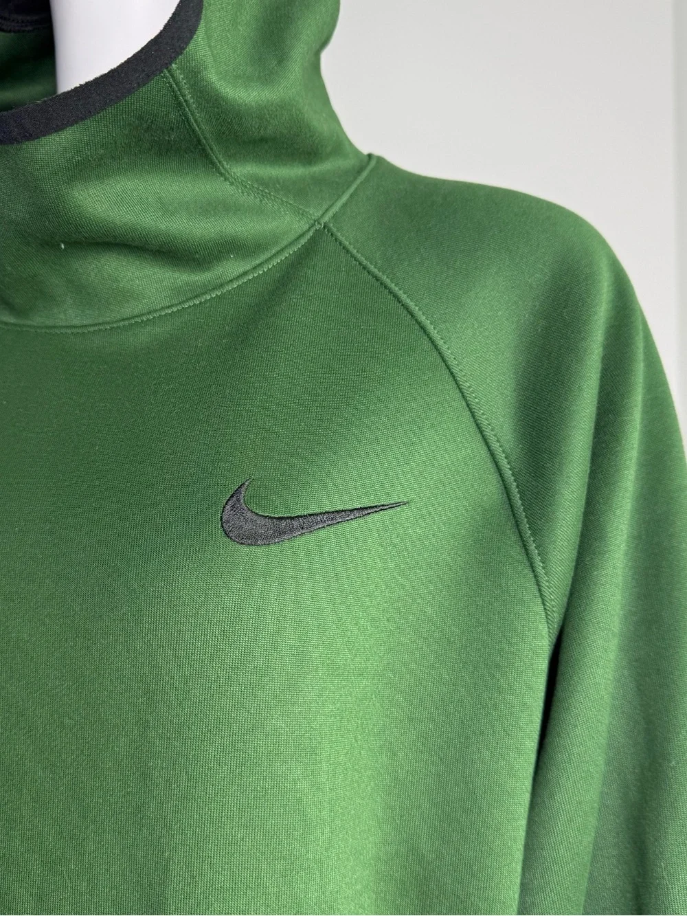 Nike Men’s Dark Green Crewneck Pullover with Black Swoosh